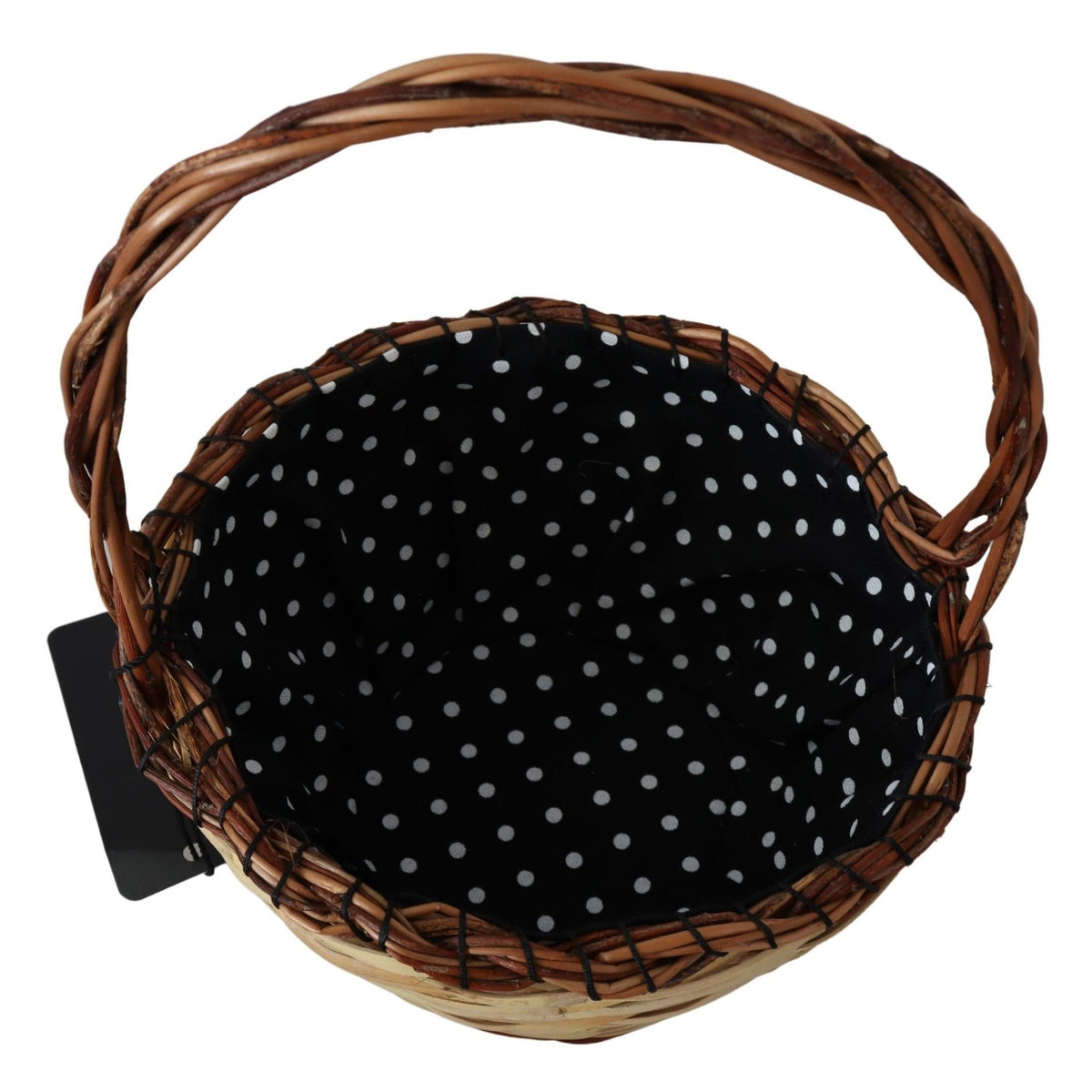Dolce & Gabbana Beige Wood Wicker Rattan Basket Tote Bag