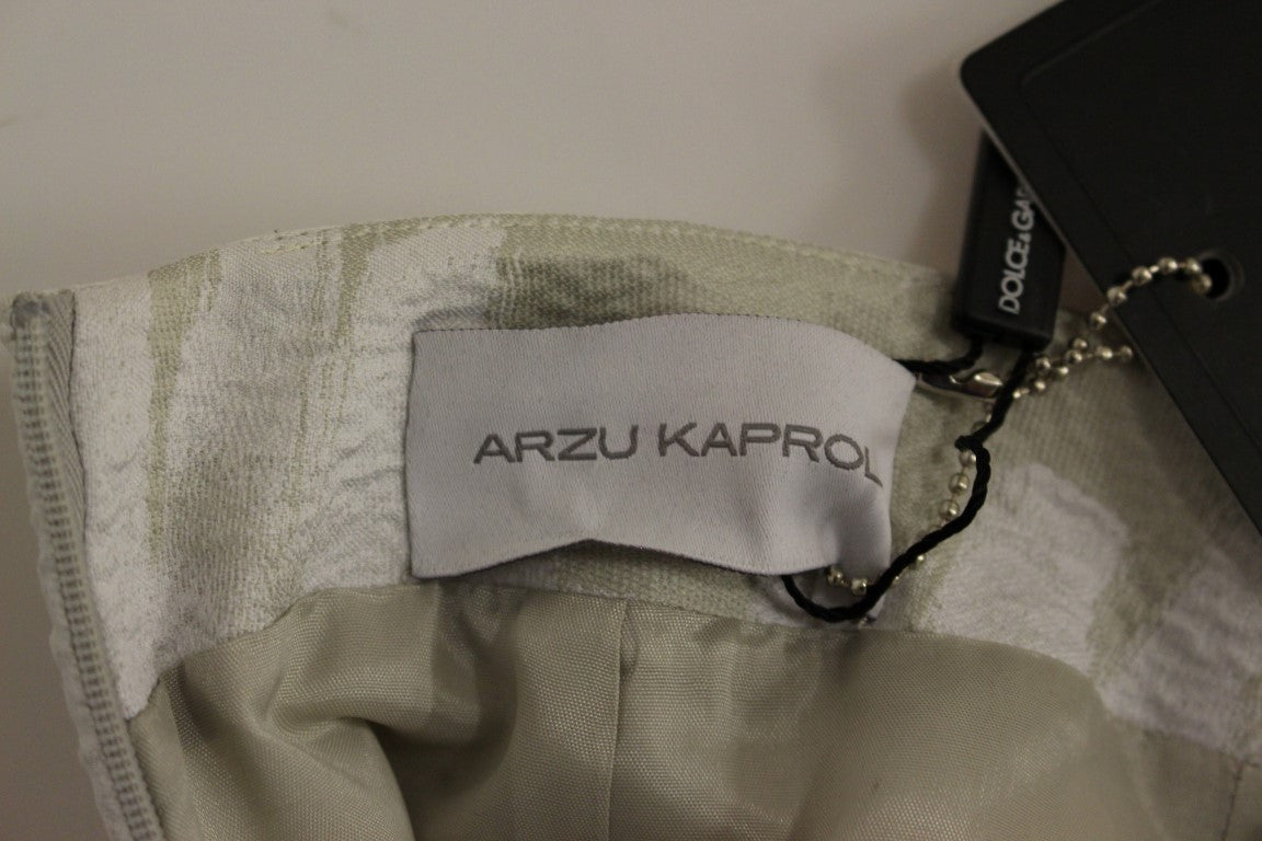 Arzu Kaprol White Acrylic Straight Pencil Skirt Arzu Kaprol