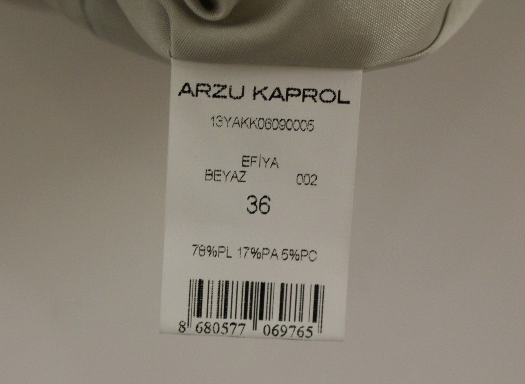Arzu Kaprol White Acrylic Straight Pencil Skirt Arzu Kaprol