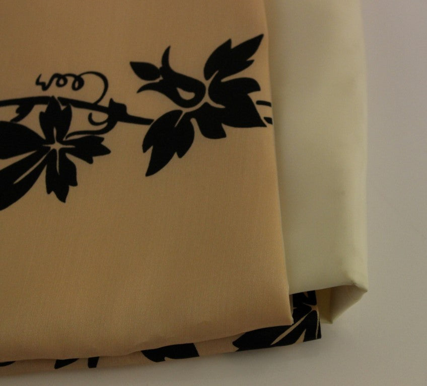 Caterina Gatta Beige Floral Print Silk Mini Skirt Caterina Gatta