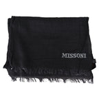 Missoni Black Wool Knit Unisex Neck Wrap Scarf