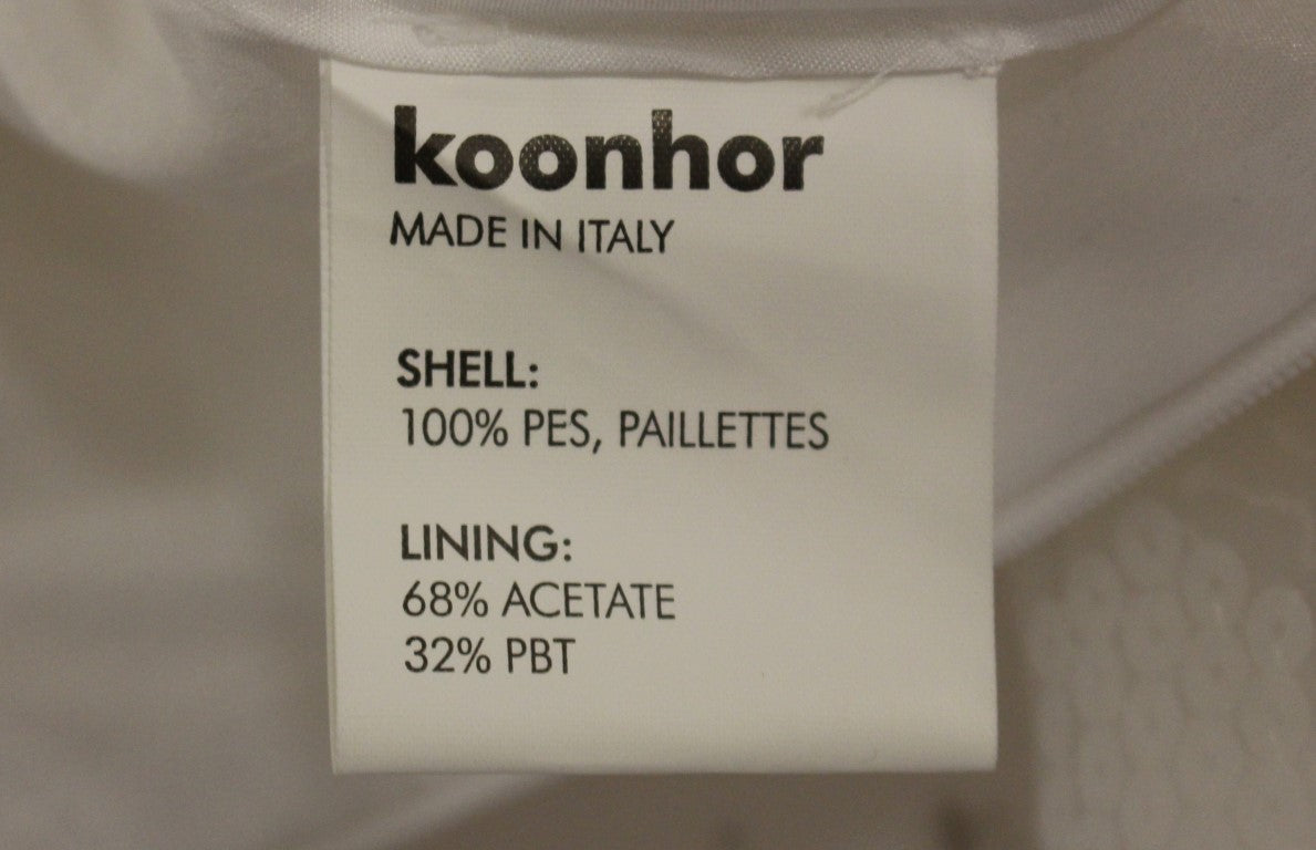 Koonhor White Sequined Straight Pencil Skirt Koonhor