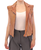 La Maison du Couturier Brown Leather Jacket Vest