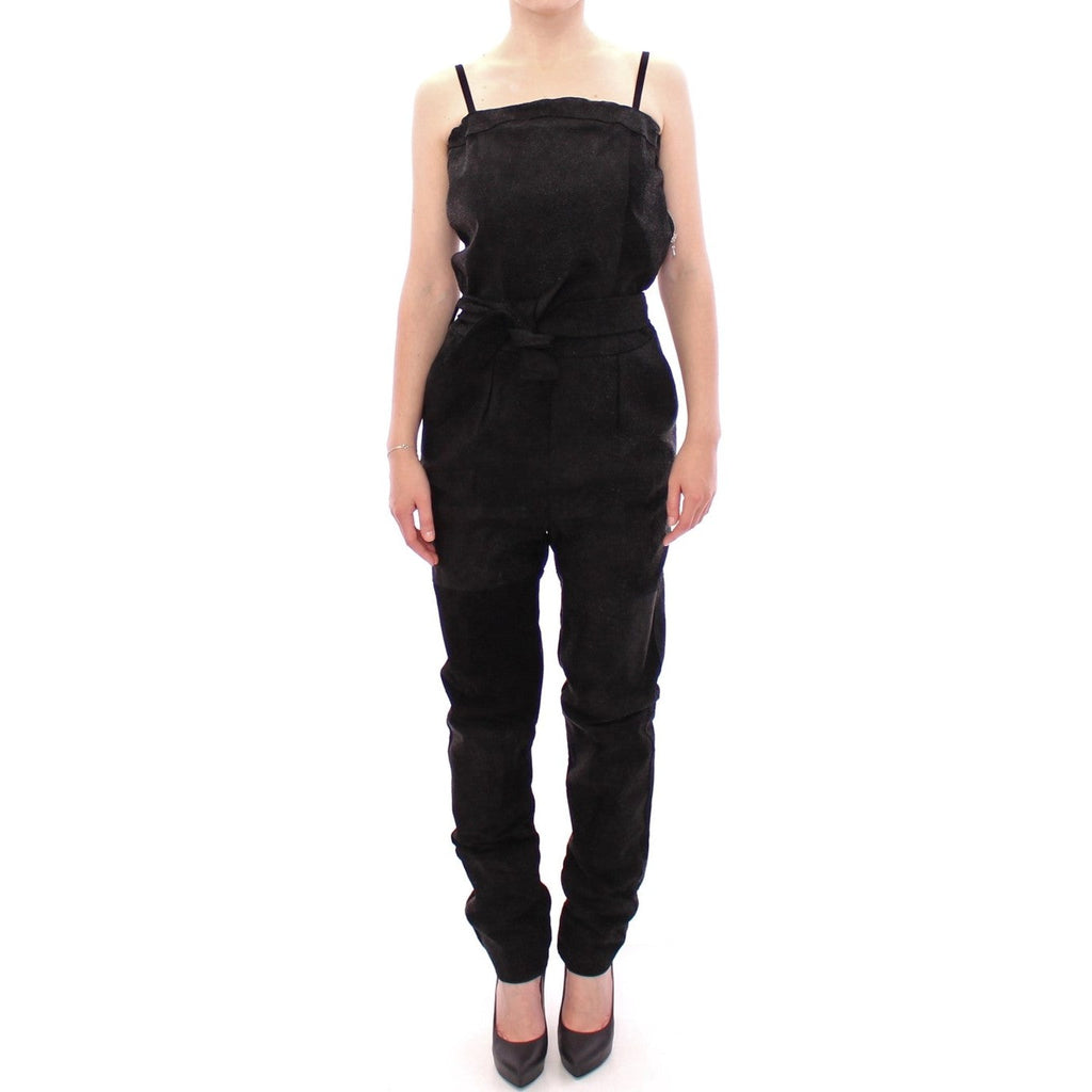 La Maison du Couturier Black Leather Jumpsuit