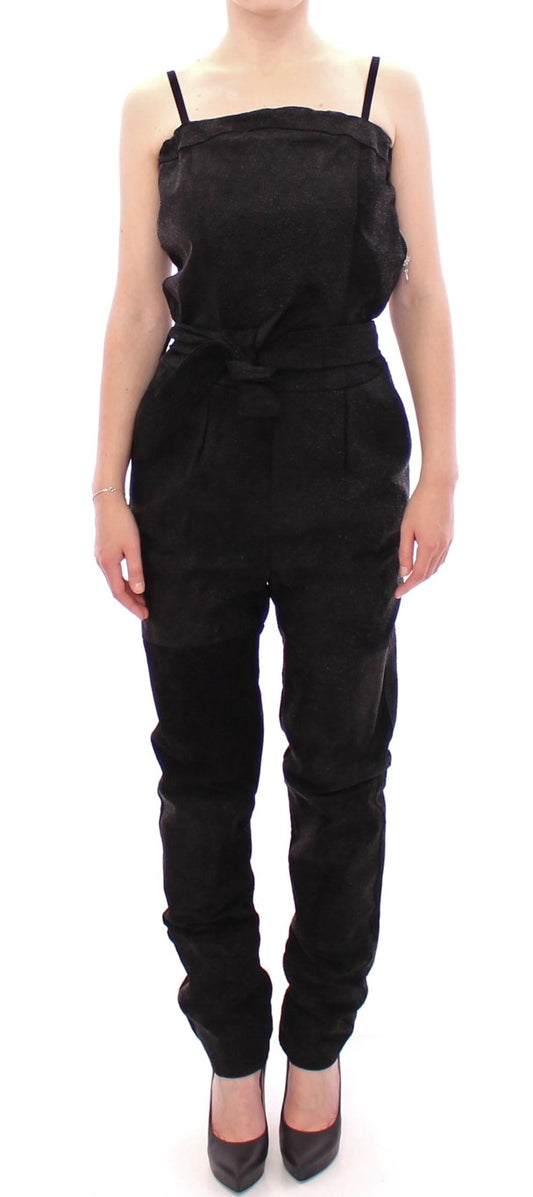 La Maison du Couturier Black Leather Jumpsuit La Maison du Couturier