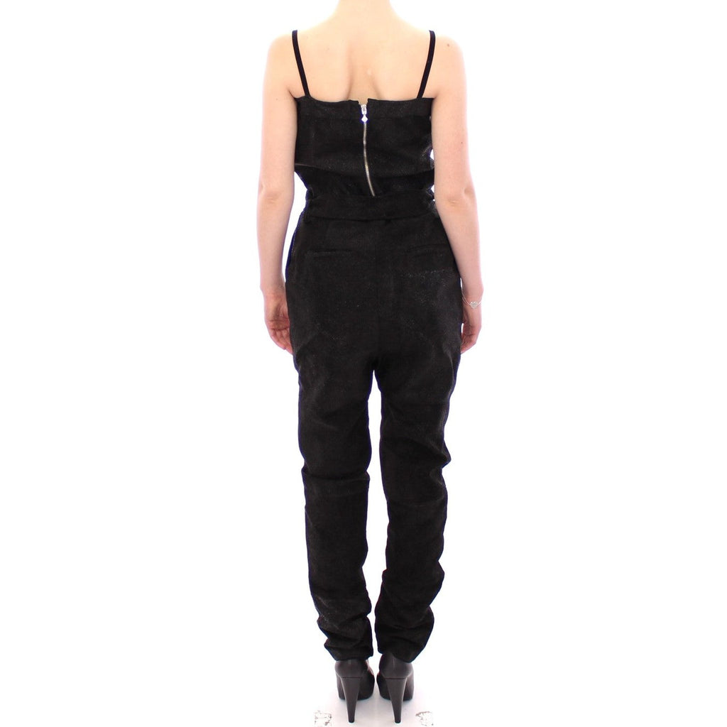 La Maison du Couturier Black Leather Jumpsuit