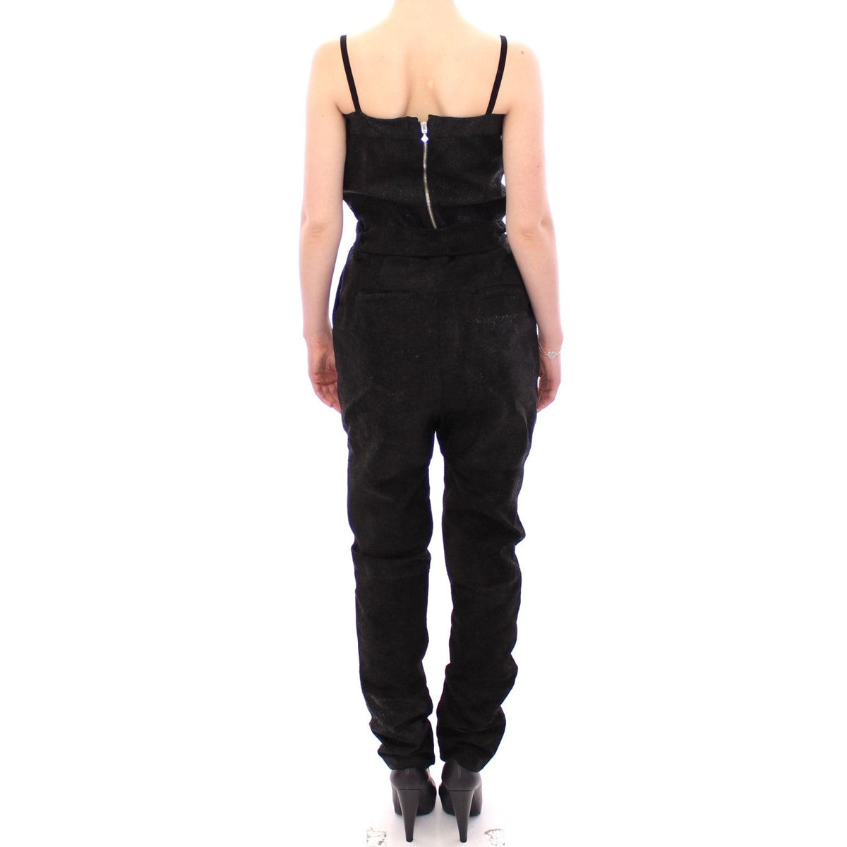 La Maison du Couturier Black Leather Jumpsuit