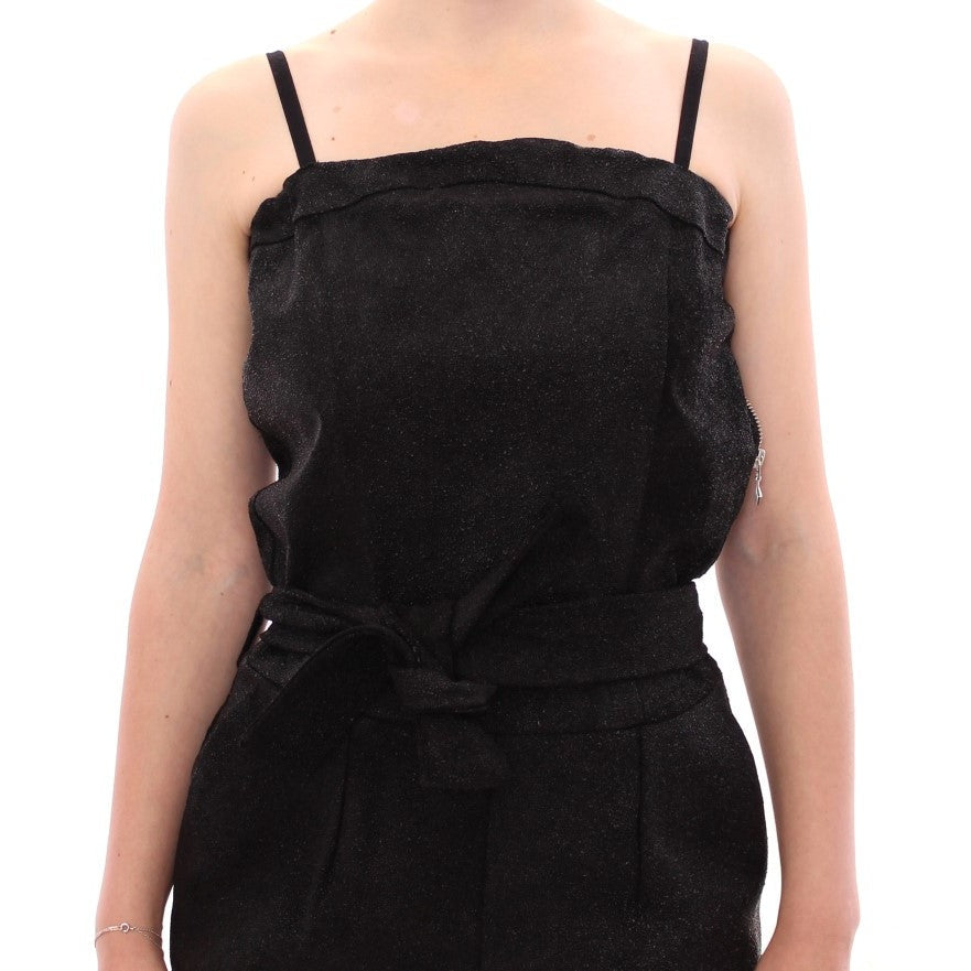 La Maison du Couturier Black Leather Jumpsuit