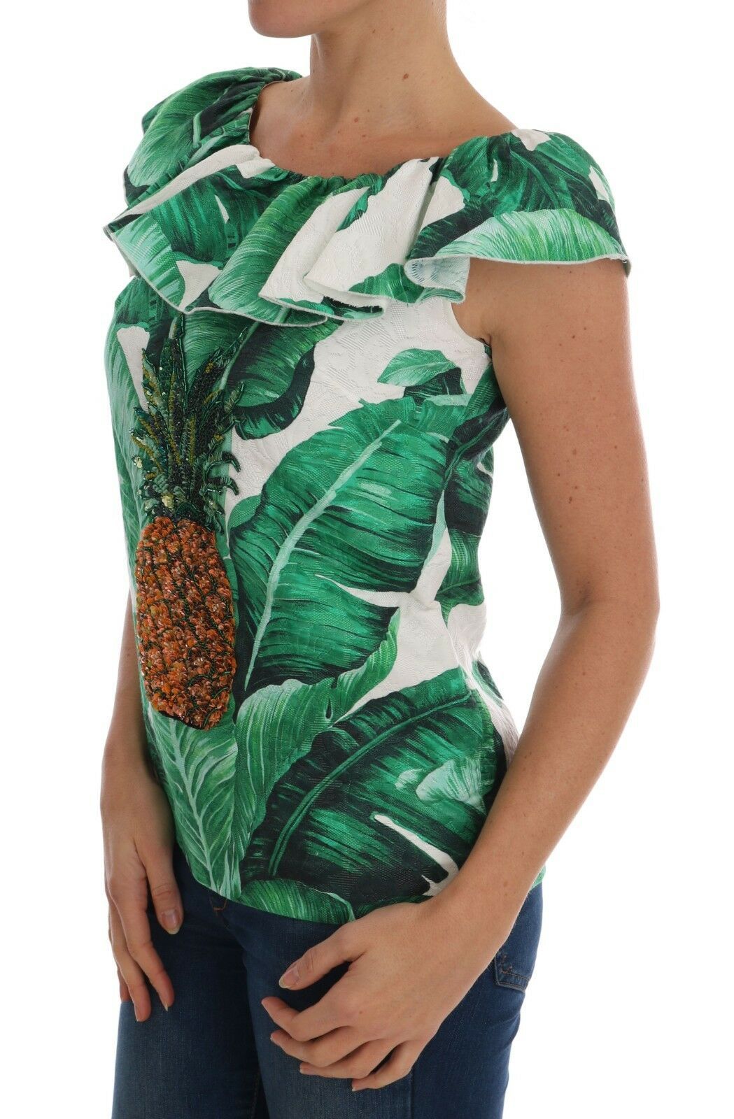 Dolce & Gabbana Pineapple Banana Sequins Blouse T-shirt Dolce & Gabbana