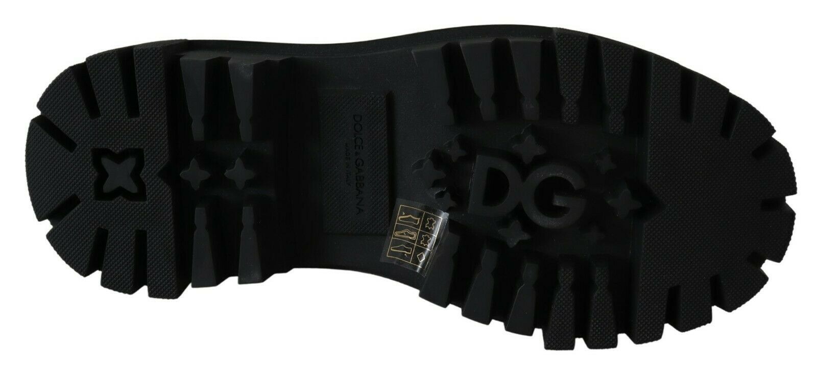 Dolce & Gabbana Black Leather Crystal Combat Boots Dolce & Gabbana