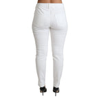 Dolce & Gabbana White Tattered Skinny Denim Cotton Stretch Jeans