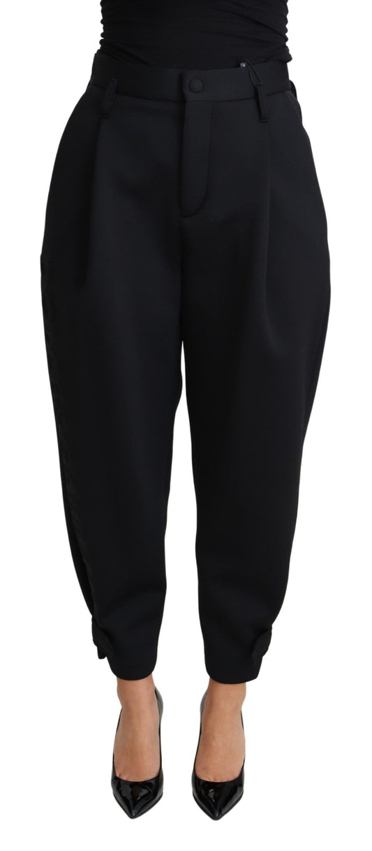 Dolce & Gabbana Black Cropped Dress High Waist Polyester Pants Dolce & Gabbana