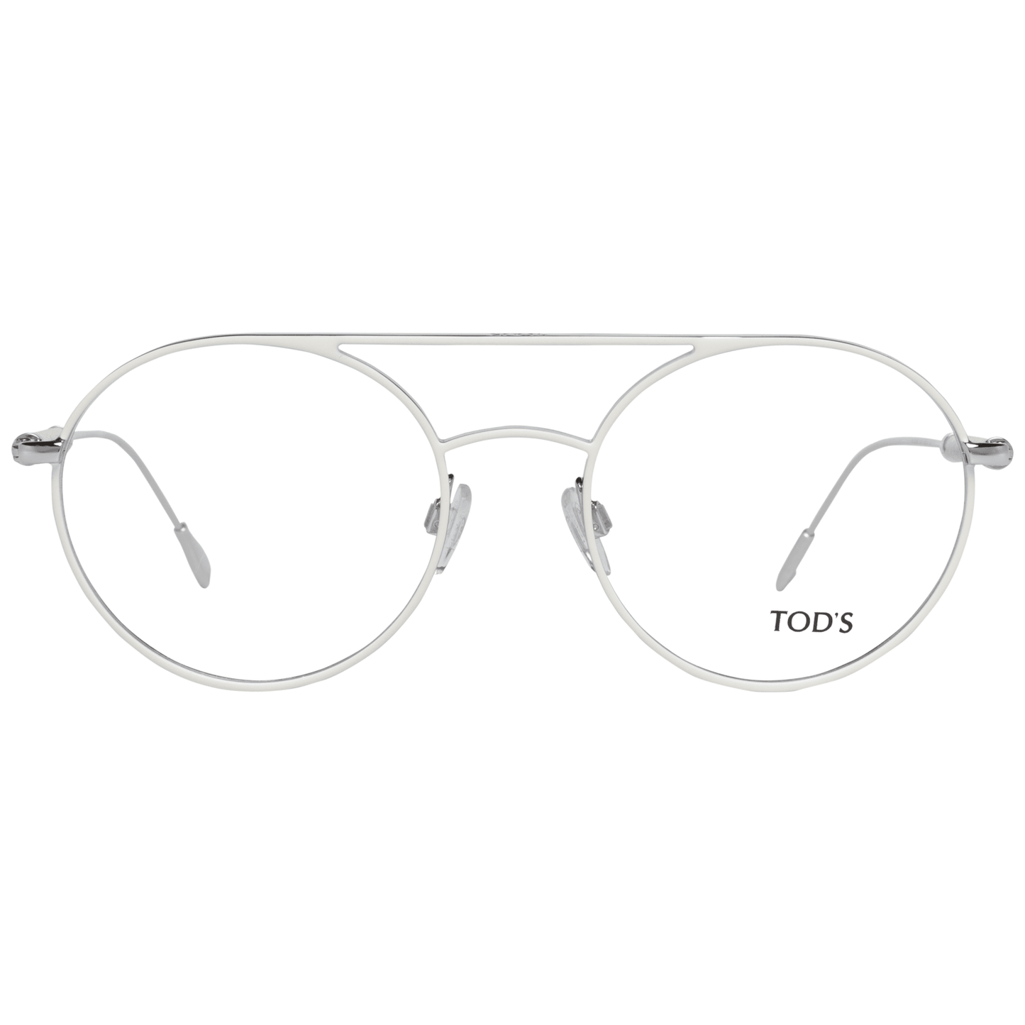 Tod's White Metal & Leather Glasses Frames