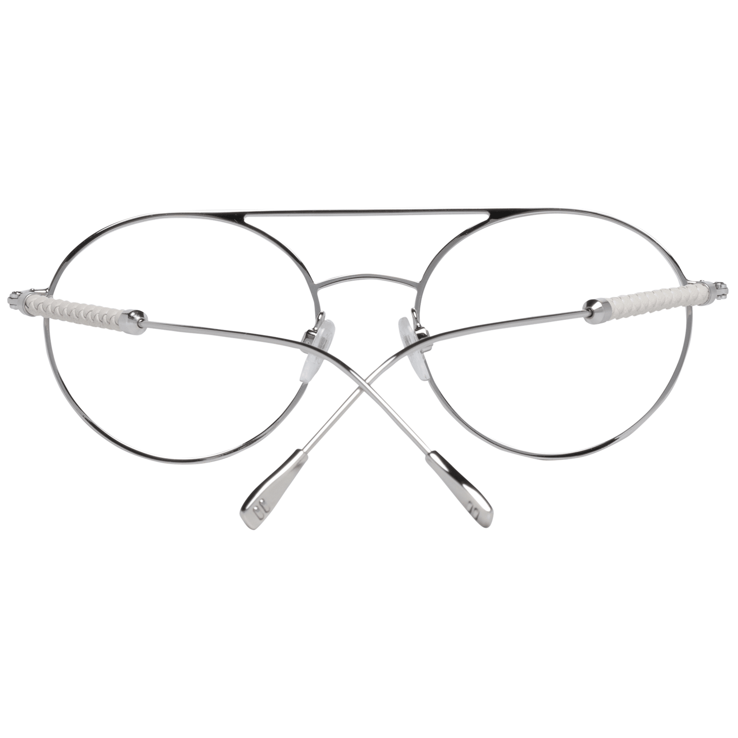 Tod's White Metal & Leather Glasses Frames