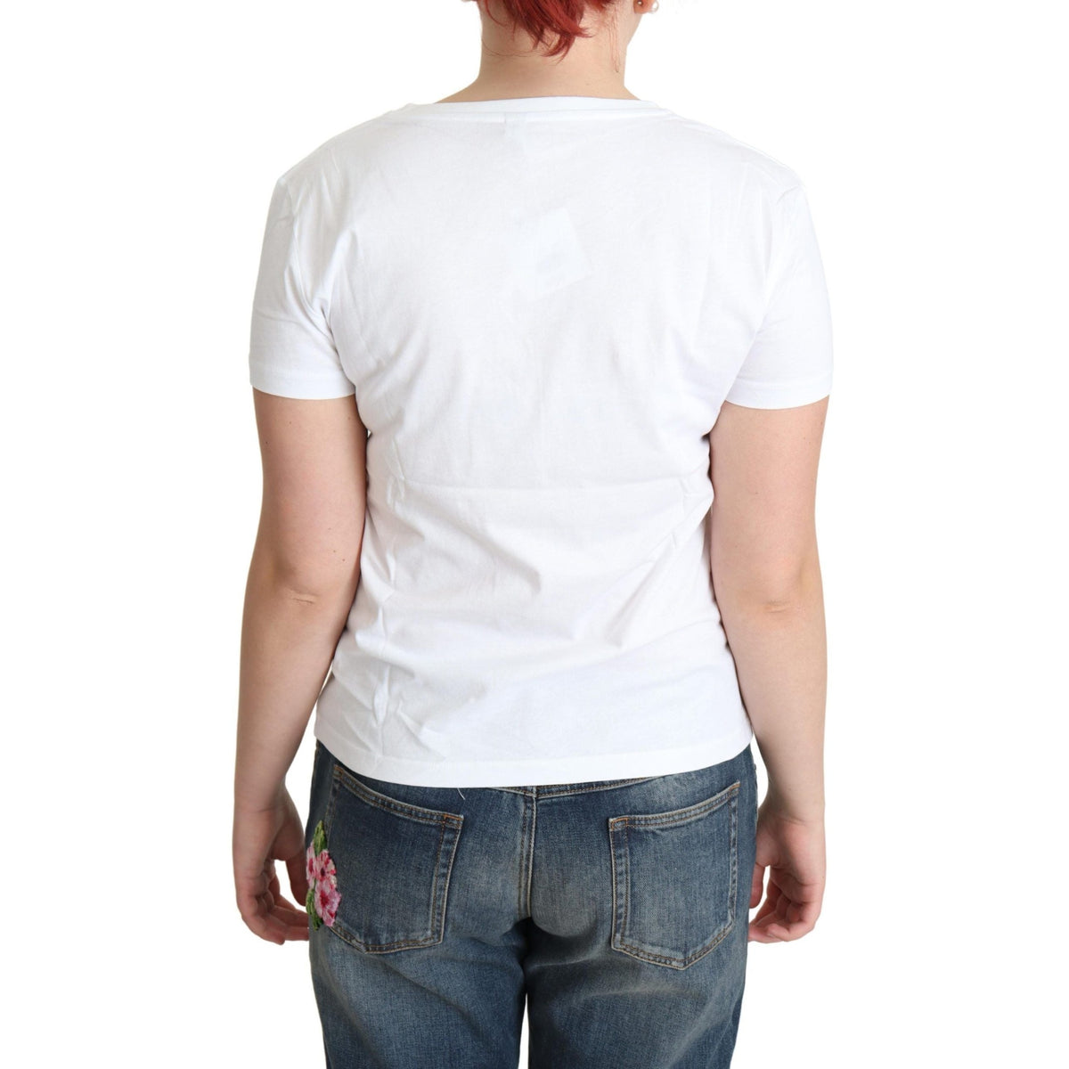 Moschino White Cotton Come Play 4 Us Print Tops T-shirt