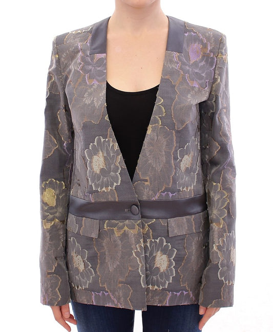 Roberto Fragata Multicolor Silk Floral Cotton Blazer Roberto Fragata