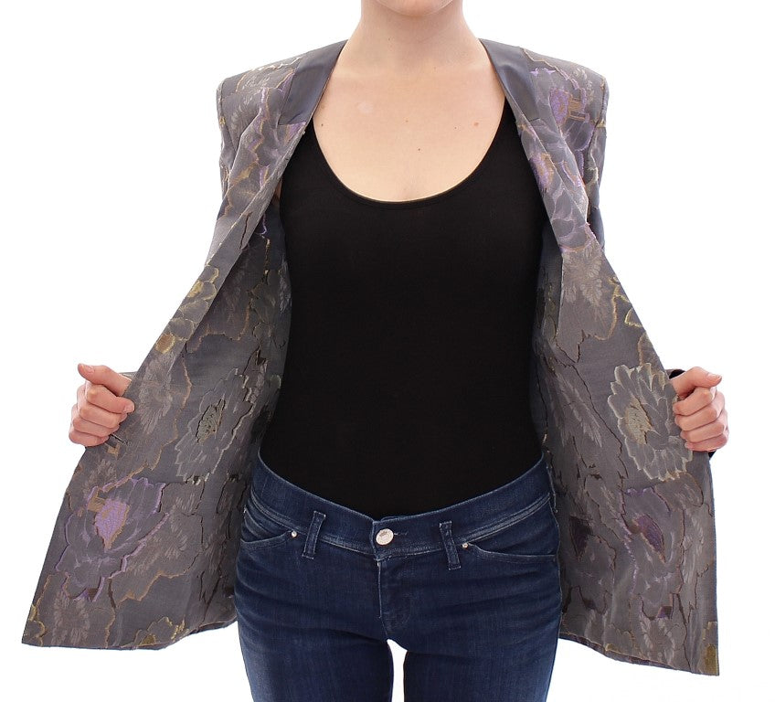Roberto Fragata Multicolor Silk Floral Cotton Blazer Roberto Fragata