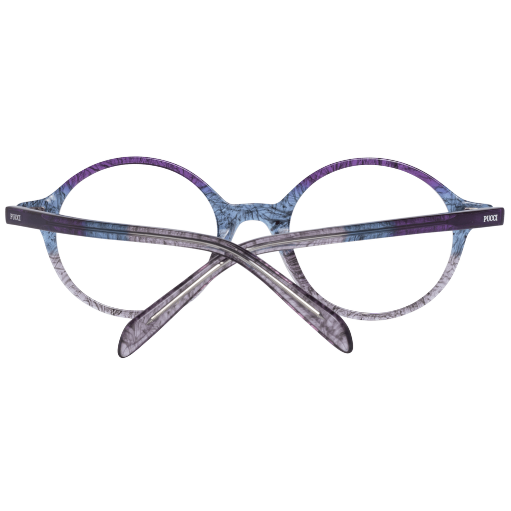 Emilio Pucci purple plastic glasses frames with sleek design and bold style, showcasing modern eyewear fashion.