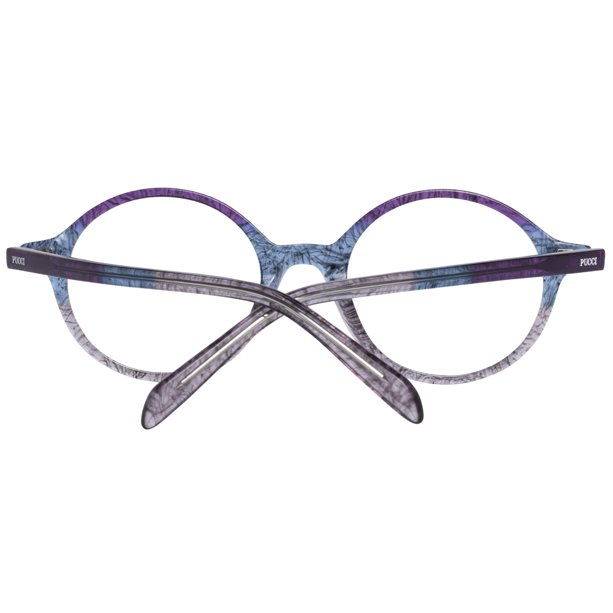 Emilio Pucci purple plastic glasses frames with sleek design and bold style, showcasing modern eyewear fashion.