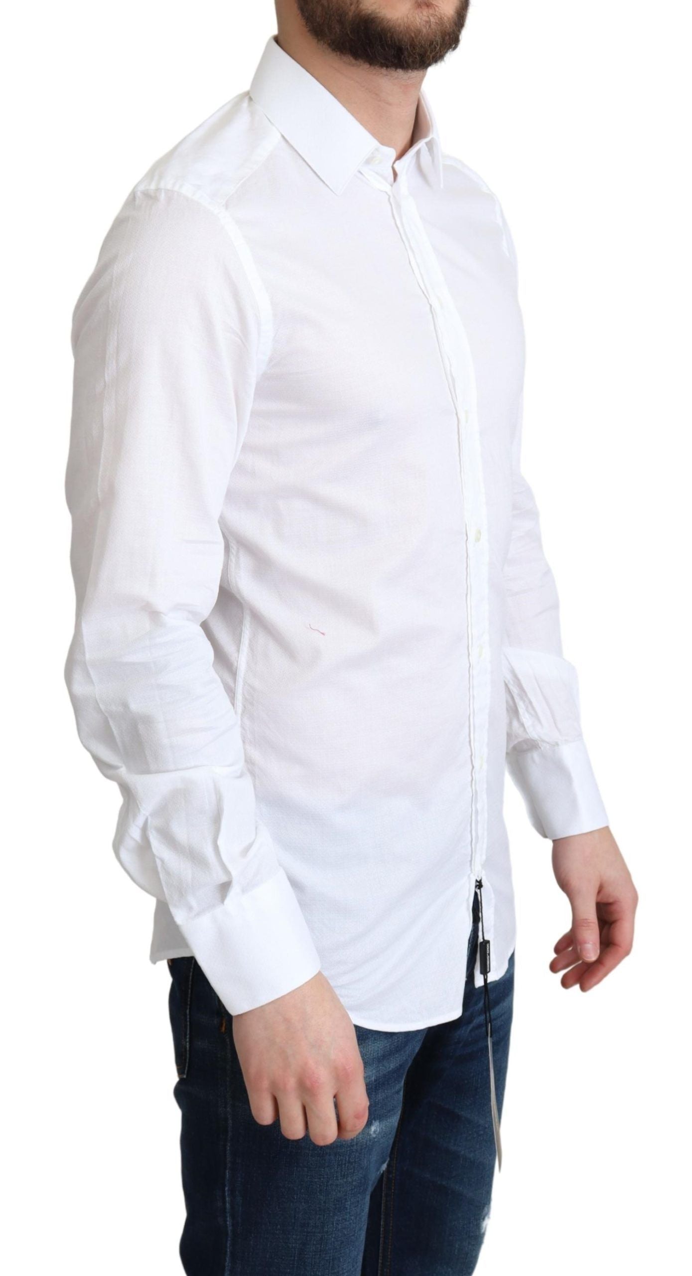 Dolce & Gabbana White Cotton Long Sleeves Formal Shirt Dolce & Gabbana