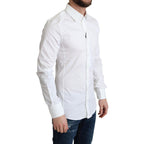 Dolce & Gabbana White Cotton Stretch Men Formal SICILIA Shirt