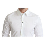 Dolce & Gabbana White Cotton Stretch Men Formal SICILIA Shirt