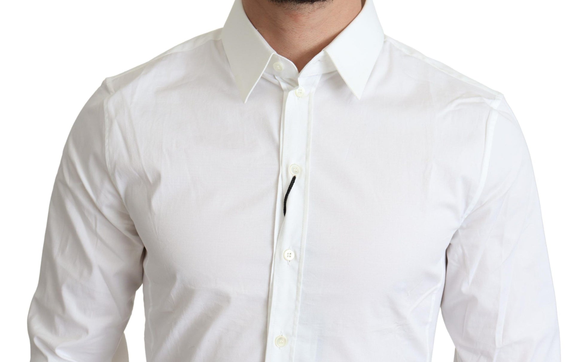 Dolce & Gabbana White Cotton Stretch Men Formal SICILIA Shirt Dolce & Gabbana