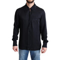 Dolce & Gabbana Black Jacquard Silk Casual Button Down Shirt