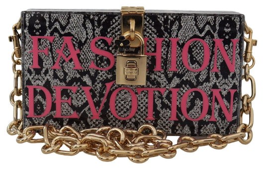 Dolce & Gabbana Gray Fashion Devotion Clutch Plexi SICILY BOX Purse Dolce & Gabbana