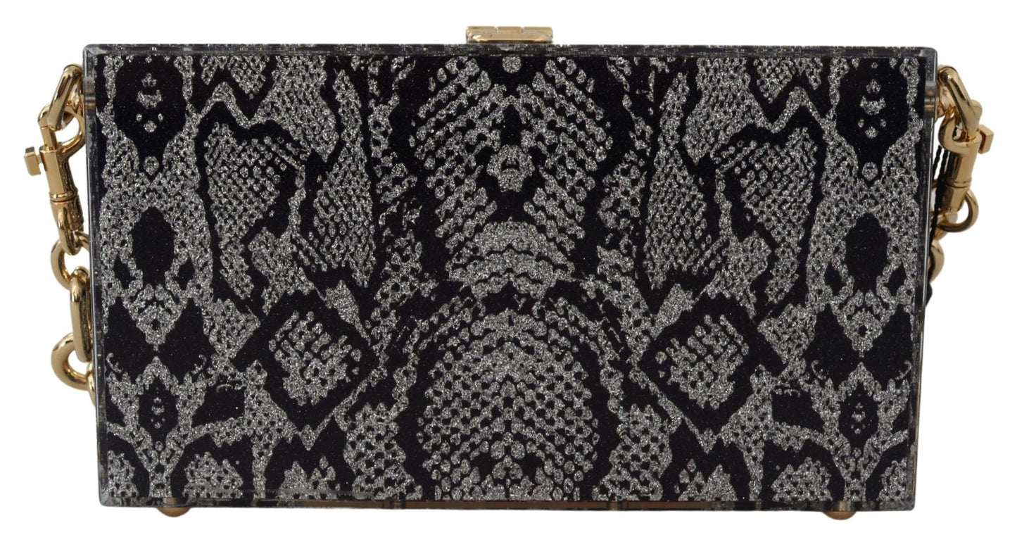 Dolce & Gabbana Gray Fashion Devotion Clutch Plexi SICILY BOX Purse Dolce & Gabbana