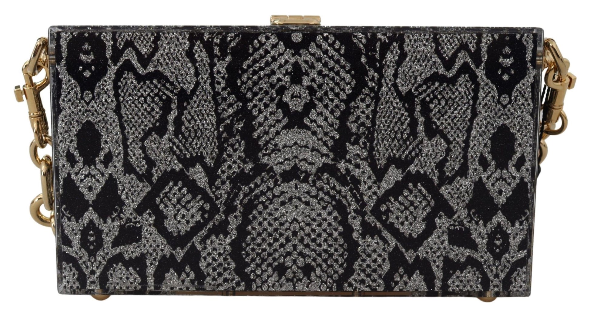 Dolce & Gabbana Gray Fashion Devotion Clutch Plexi SICILY BOX Purse Dolce & Gabbana