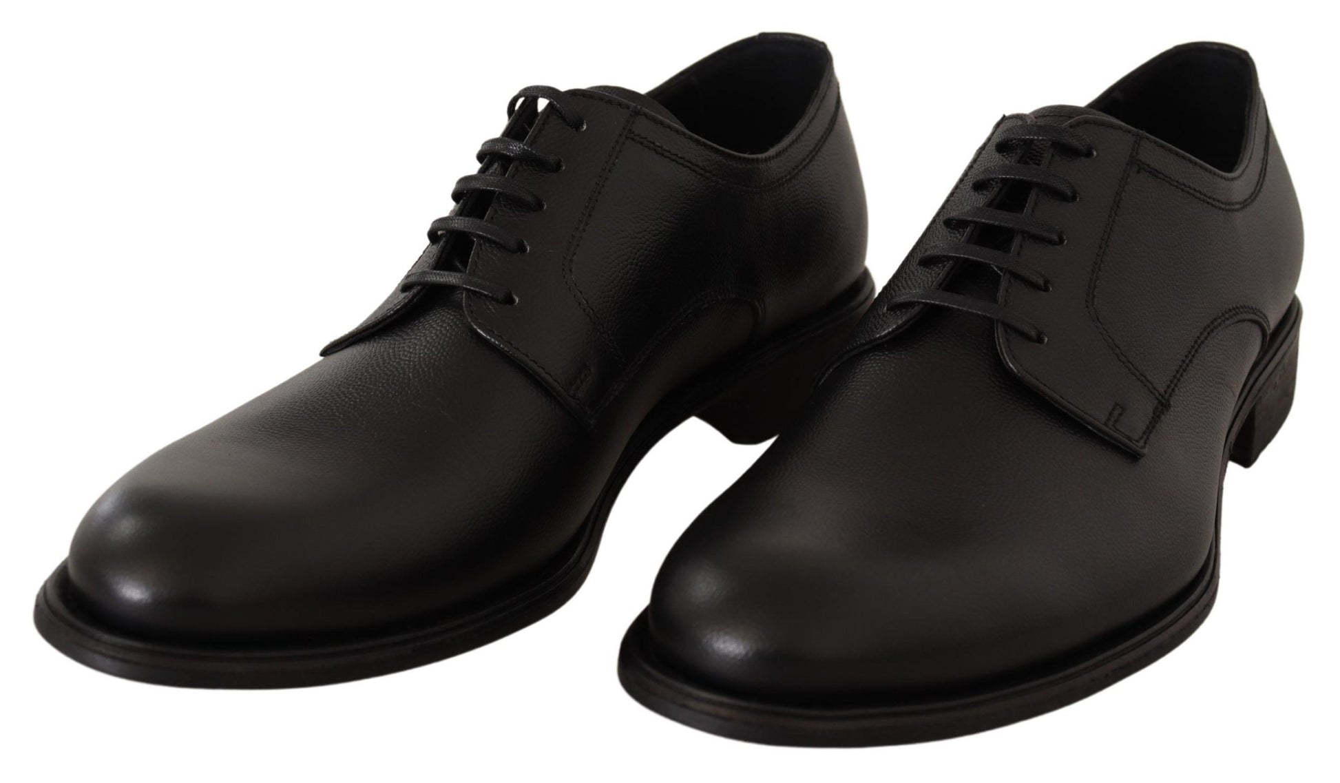 Dolce & Gabbana Black Leather Lace Up Mens Formal Derby Shoes Dolce & Gabbana