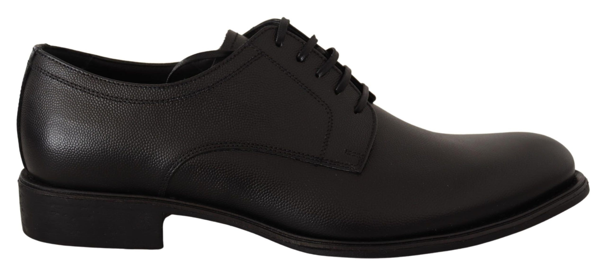 Dolce & Gabbana Black Leather Lace Up Mens Formal Derby Shoes Dolce & Gabbana