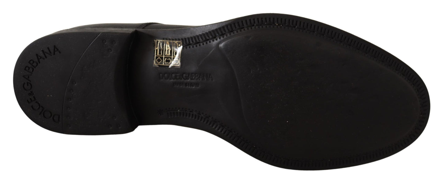 Dolce & Gabbana Black Leather Lace Up Mens Formal Derby Shoes Dolce & Gabbana