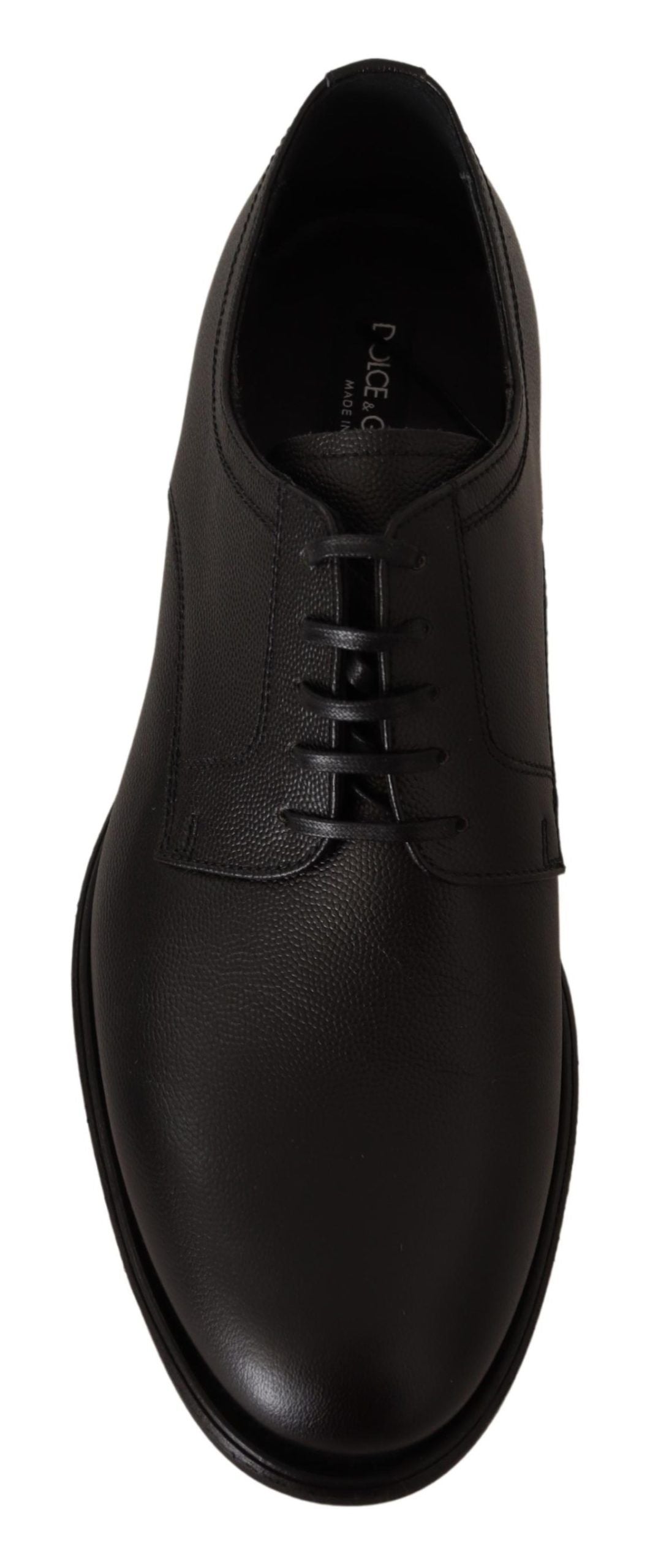 Dolce & Gabbana Black Leather Lace Up Mens Formal Derby Shoes Dolce & Gabbana