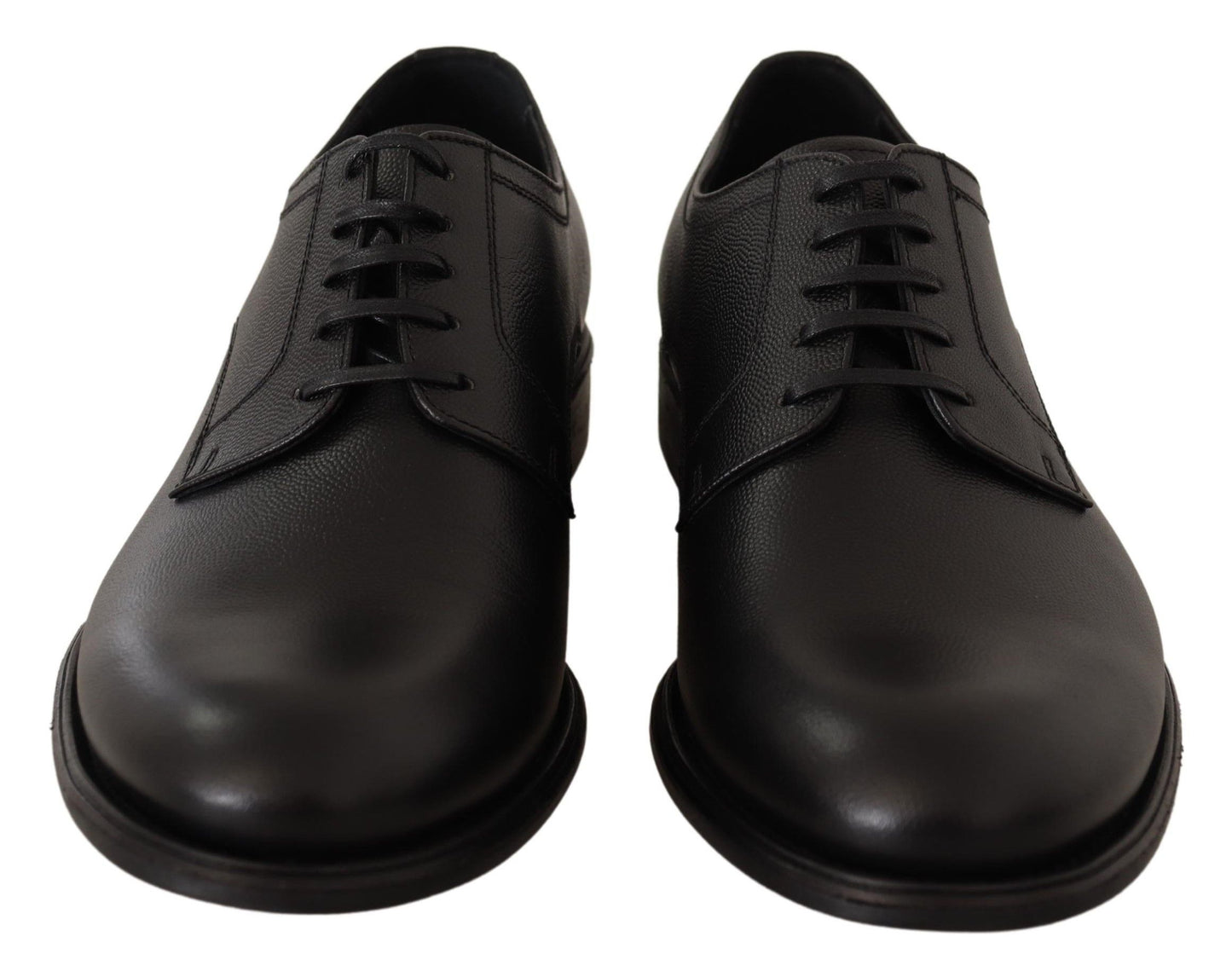 Dolce & Gabbana Black Leather Lace Up Mens Formal Derby Shoes Dolce & Gabbana