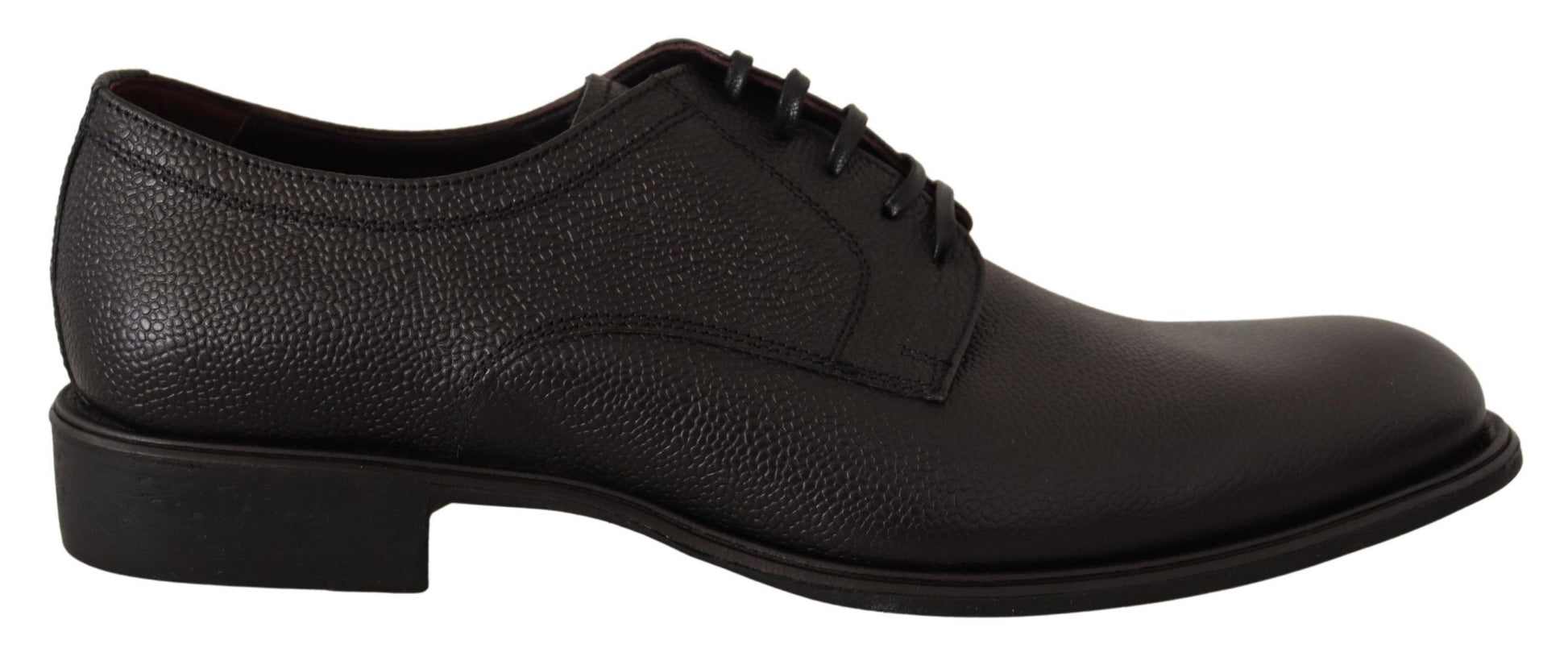 Dolce & Gabbana Black Leather Lace Up Mens Formal Derby Shoes Dolce & Gabbana