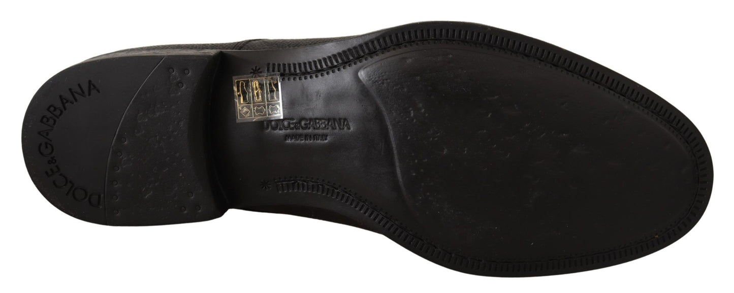 Dolce & Gabbana Black Leather Lace Up Mens Formal Derby Shoes Dolce & Gabbana