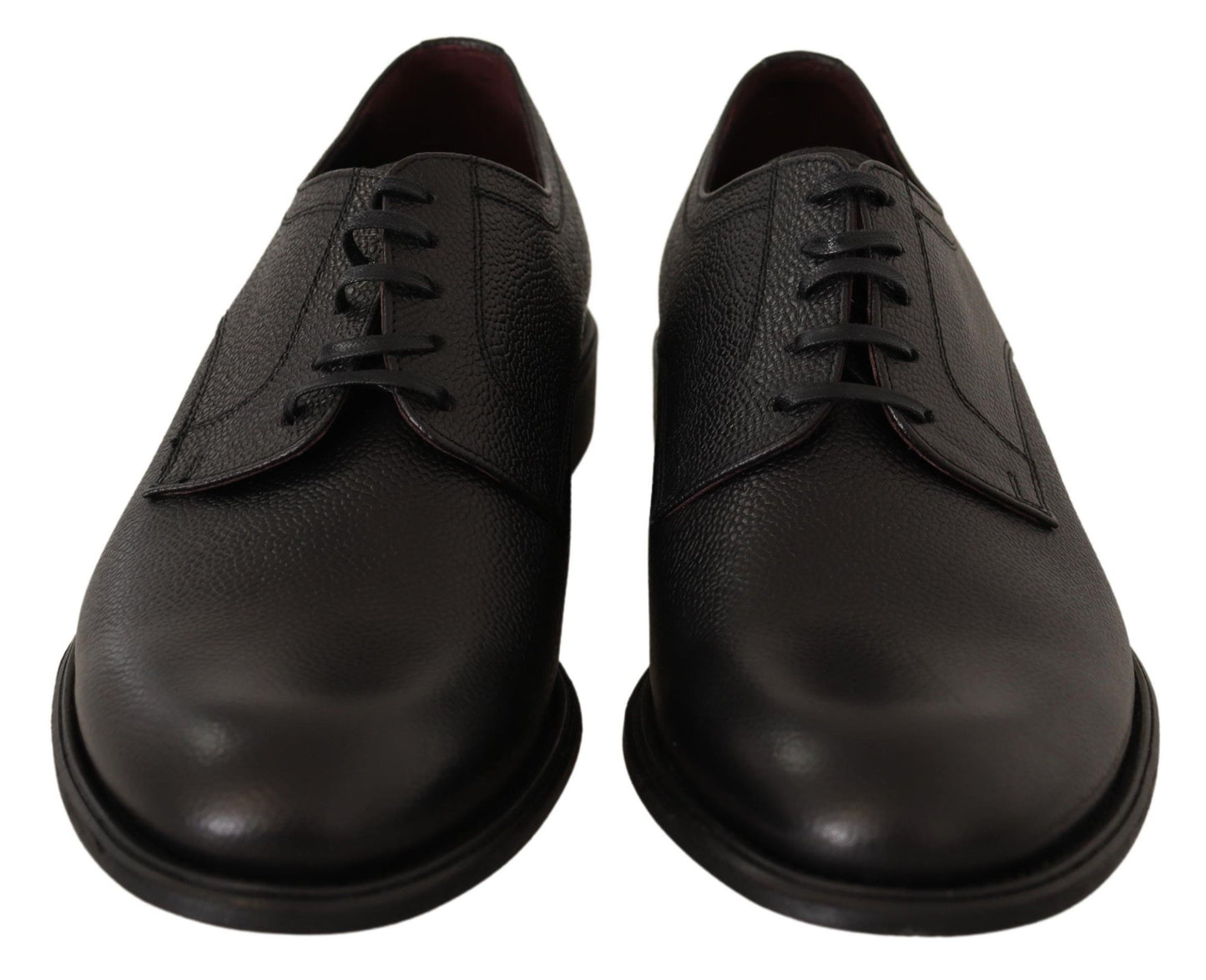 Dolce & Gabbana Black Leather Lace Up Mens Formal Derby Shoes Dolce & Gabbana