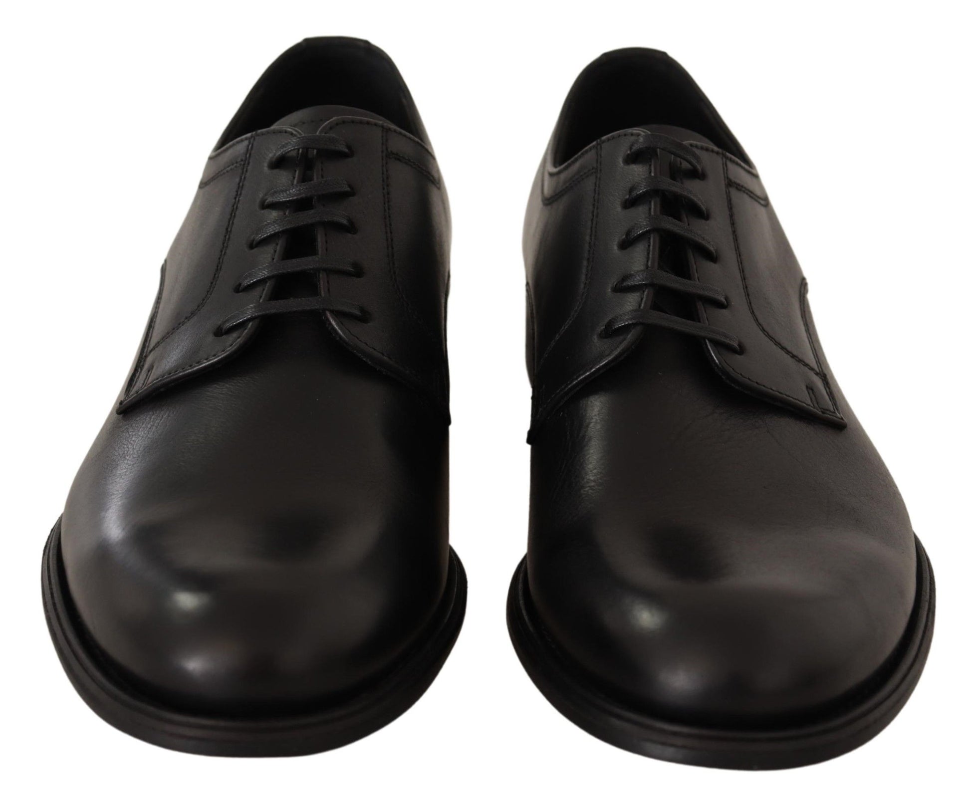 Dolce & Gabbana Black Leather Lace Up Mens Formal Derby Shoes Dolce & Gabbana