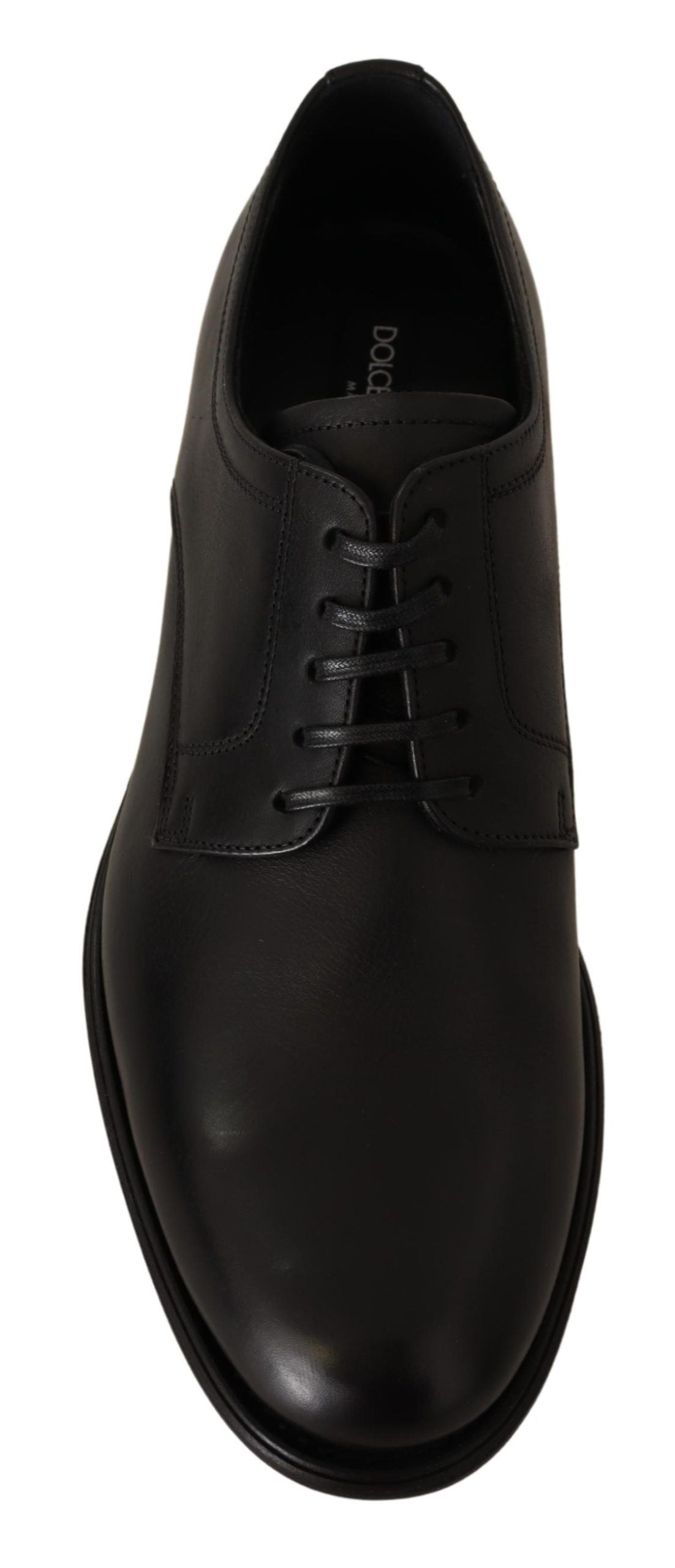 Dolce & Gabbana Black Leather Lace Up Mens Formal Derby Shoes Dolce & Gabbana