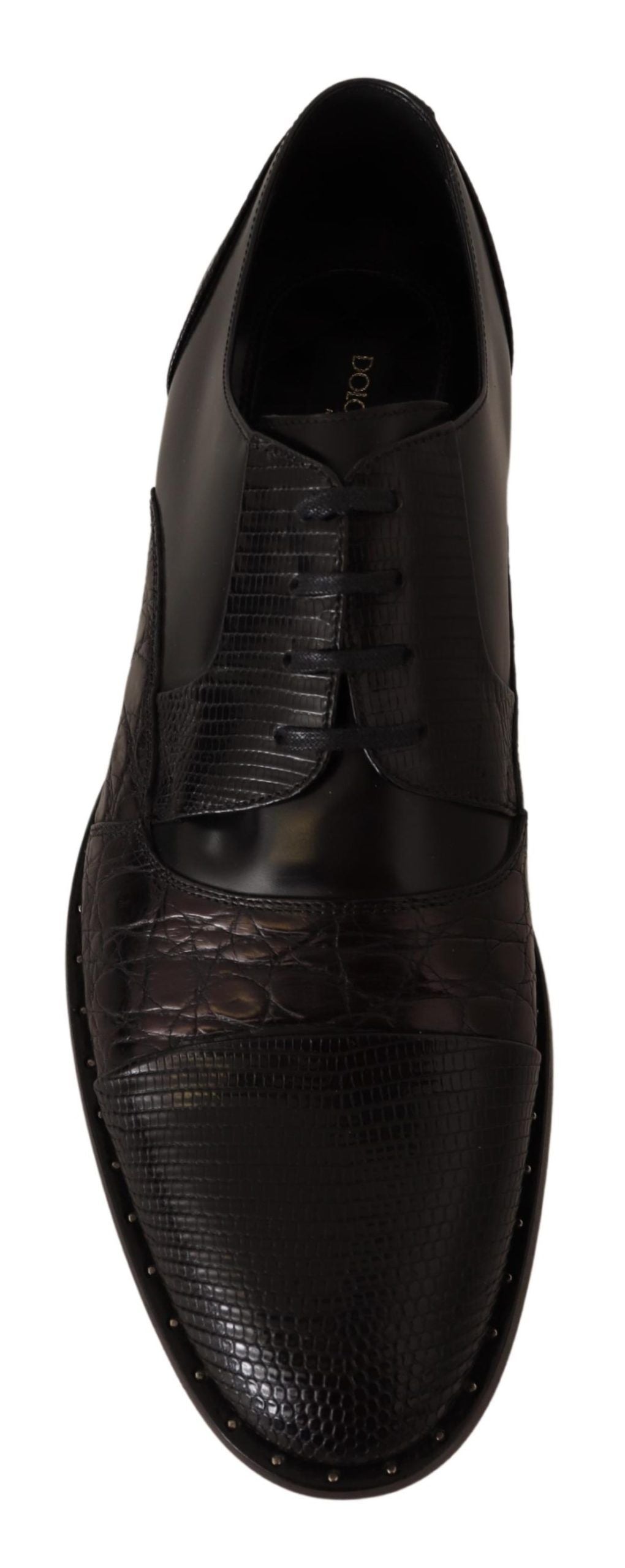 Dolce & Gabbana Black Leather Exotic Skins Formal Shoes Dolce & Gabbana