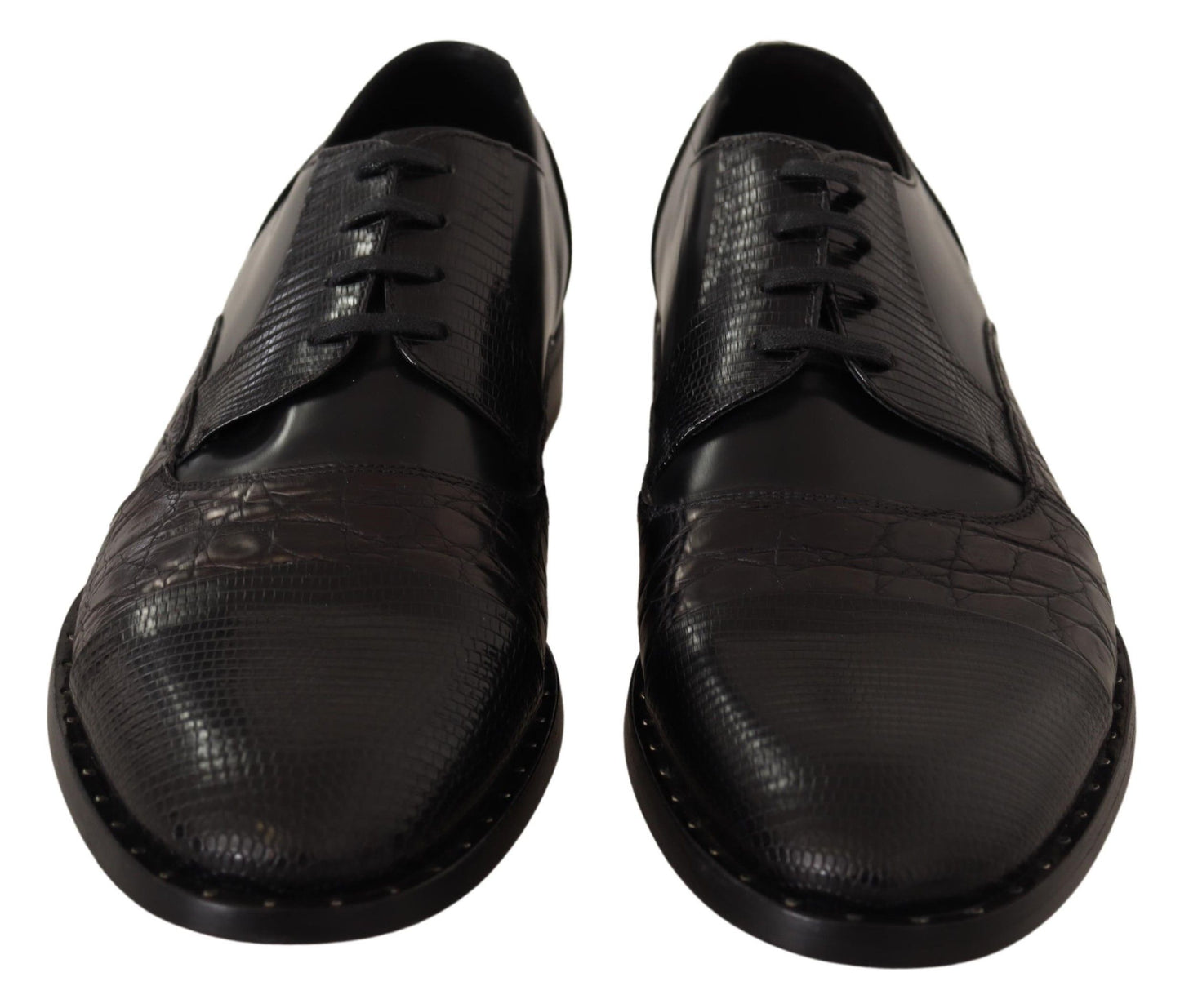 Dolce & Gabbana Black Leather Exotic Skins Formal Shoes Dolce & Gabbana