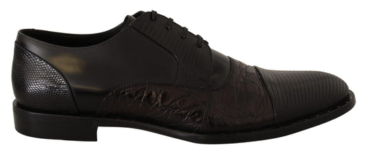 Dolce & Gabbana Black Leather Exotic Skins Formal Shoes Dolce & Gabbana