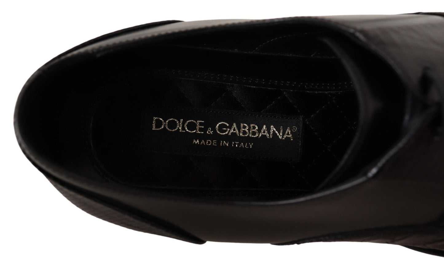 Dolce & Gabbana Black Leather Exotic Skins Formal Shoes Dolce & Gabbana