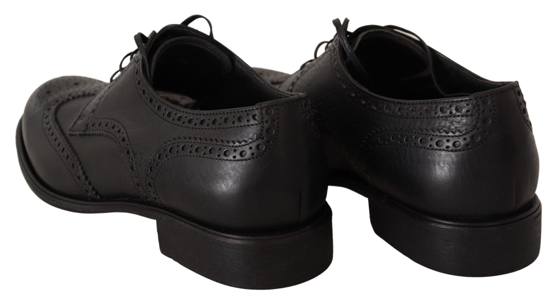 Dolce & Gabbana Black Leather Oxford Wingtip Formal Dress Shoes Dolce & Gabbana
