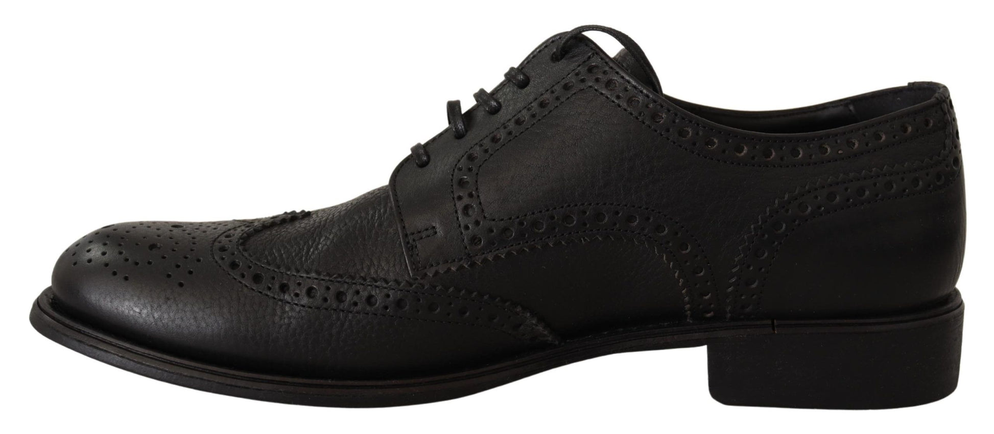 Dolce & Gabbana Black Leather Oxford Wingtip Formal Dress Shoes Dolce & Gabbana