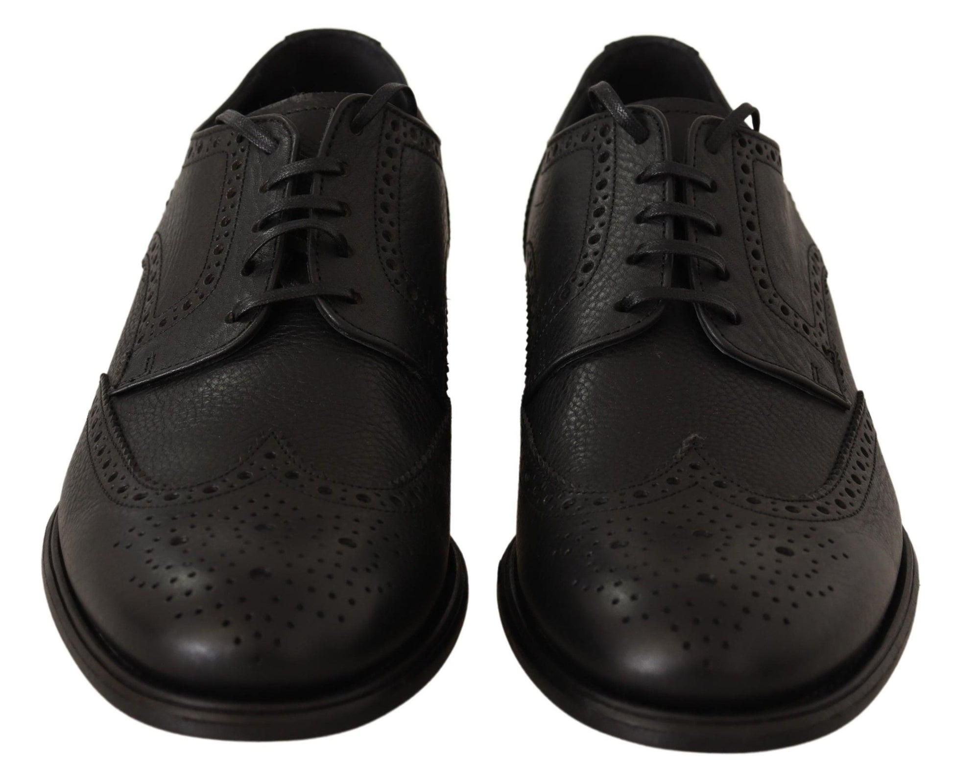 Dolce & Gabbana Black Leather Oxford Wingtip Formal Dress Shoes Dolce & Gabbana