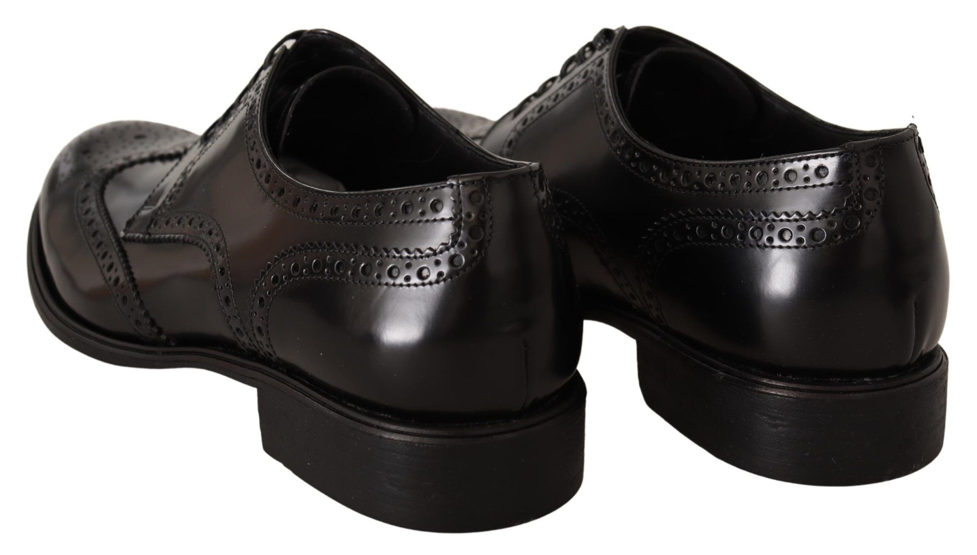 Dolce & Gabbana Black Leather Oxford Wingtip Formal Shoes Dolce & Gabbana