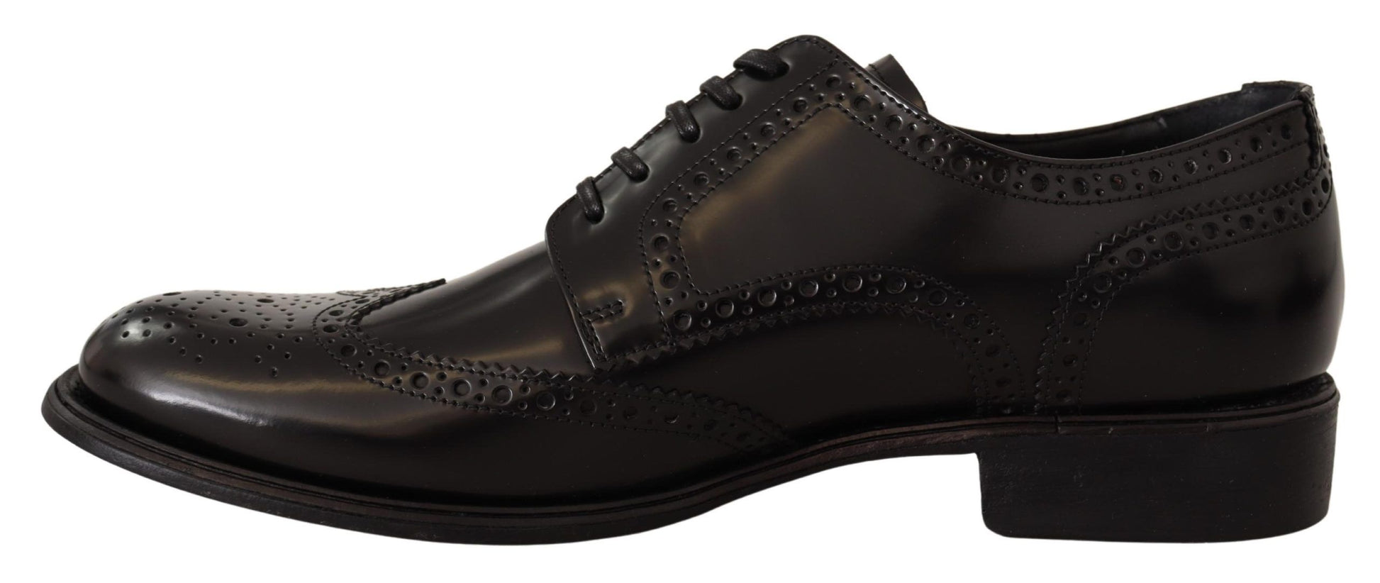 Dolce & Gabbana Black Leather Oxford Wingtip Formal Shoes Dolce & Gabbana